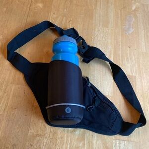 Merchsource black belt Waist Fanny Pack Dual Bottle Holder Lumbar Hik…